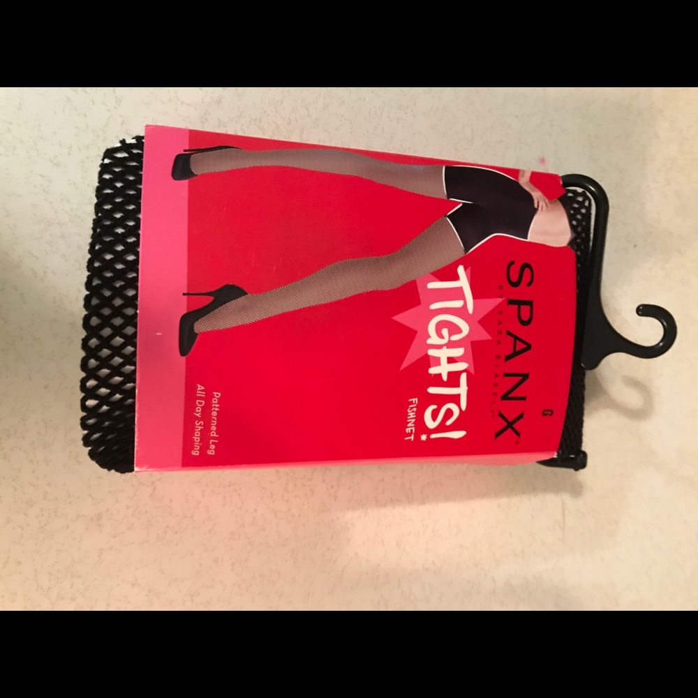 SPANX black fish net tights size large